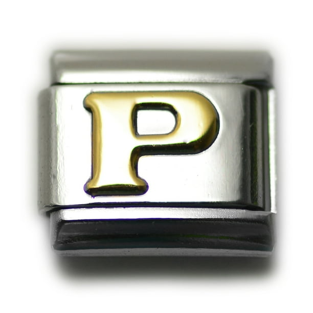 fits 9mm Classic Italian charm bracelets Blue Letter S on gold Italian Charm fits 9mm Classic Italian charm bracelets Blue Letter S on gold Italian Charm